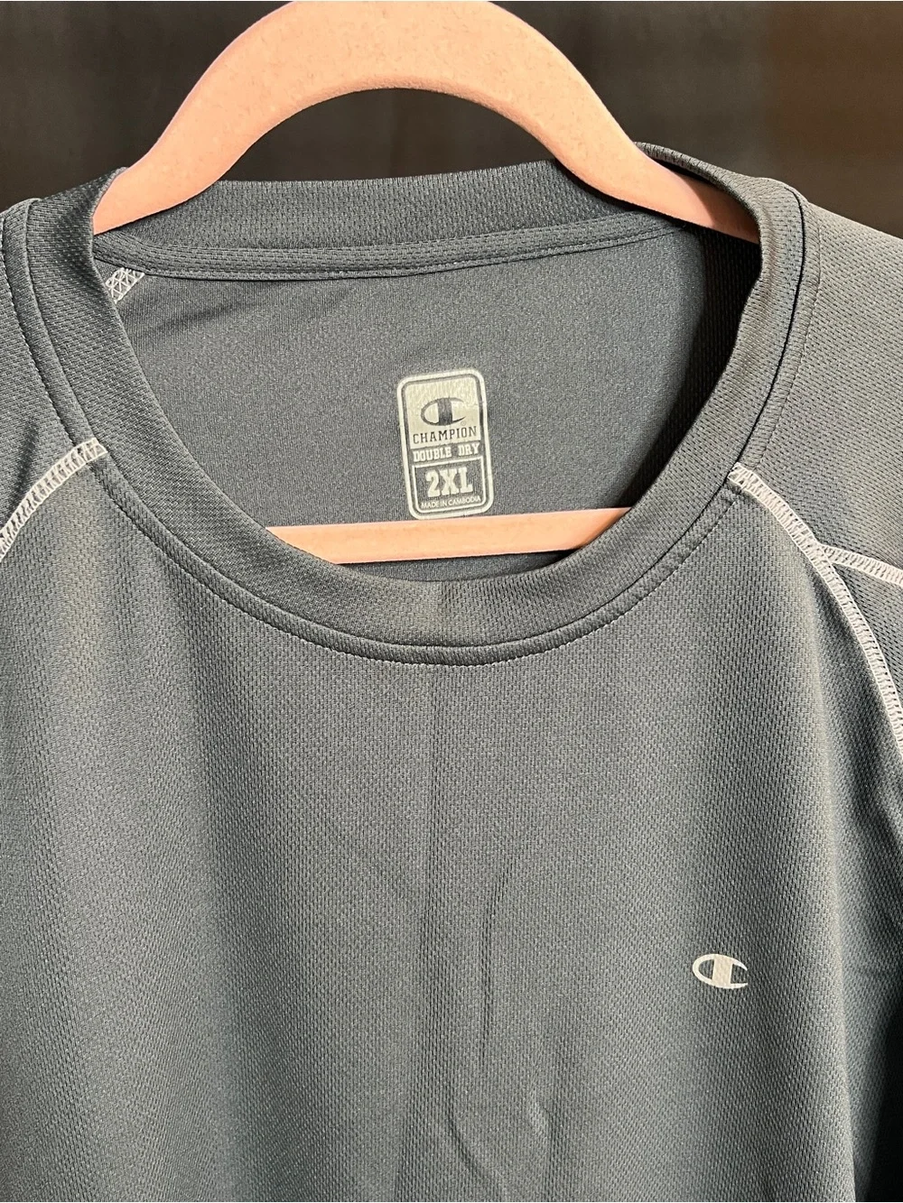 Champion Men's Gray Performance Crew Neck T-Shirt XXL - Picture 2 of 3